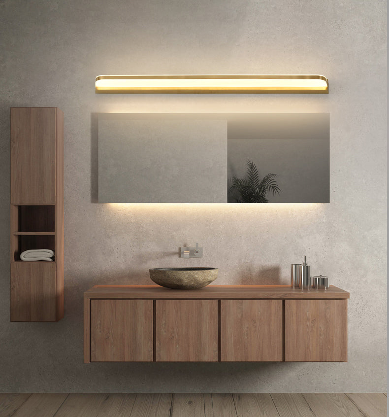 Modern Minimalist Style Ultra-thin Wall Mounted Light Fixture Copper Wall Light Sconces for Bathroom