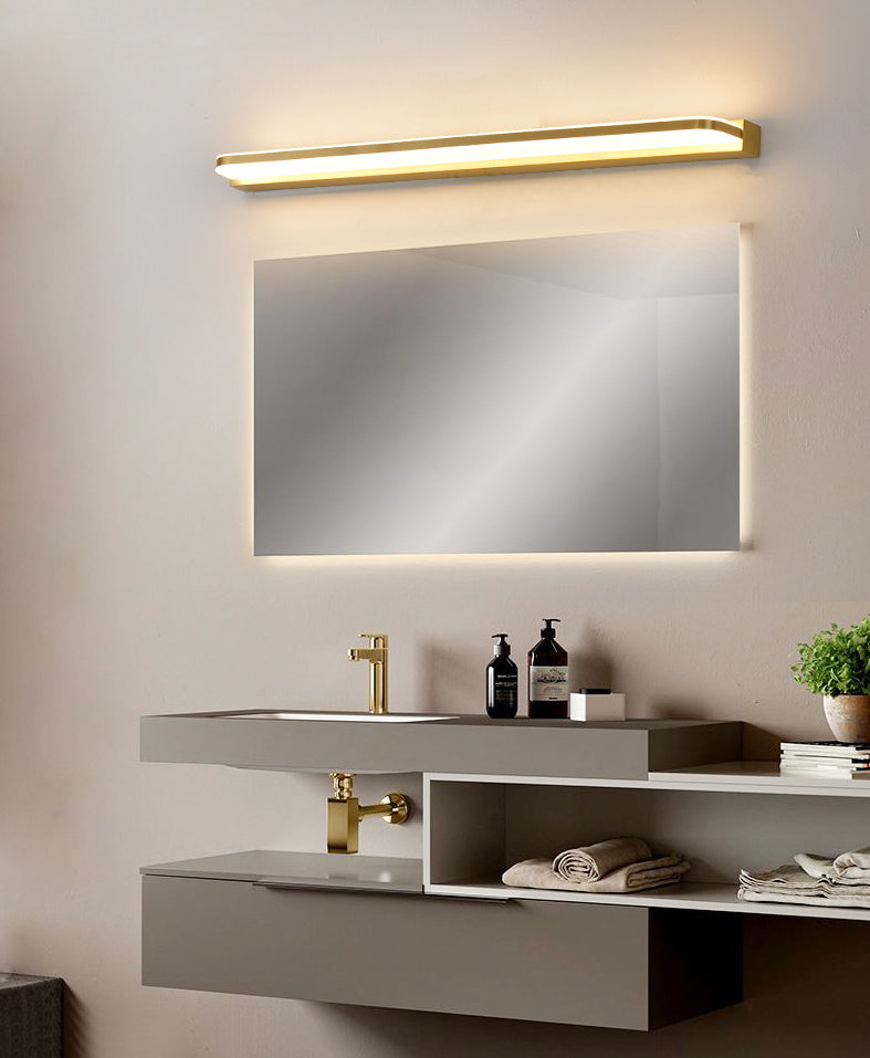 Modern Minimalist Style Ultra-thin Wall Mounted Light Fixture Copper Wall Light Sconces for Bathroom