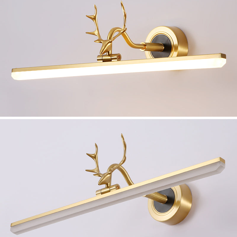 Midden-eeuwse luxe stijl gestroomlijnde wand gemonteerd ijdelheid lichten koper spoeling mount wand sconce voor badkamer