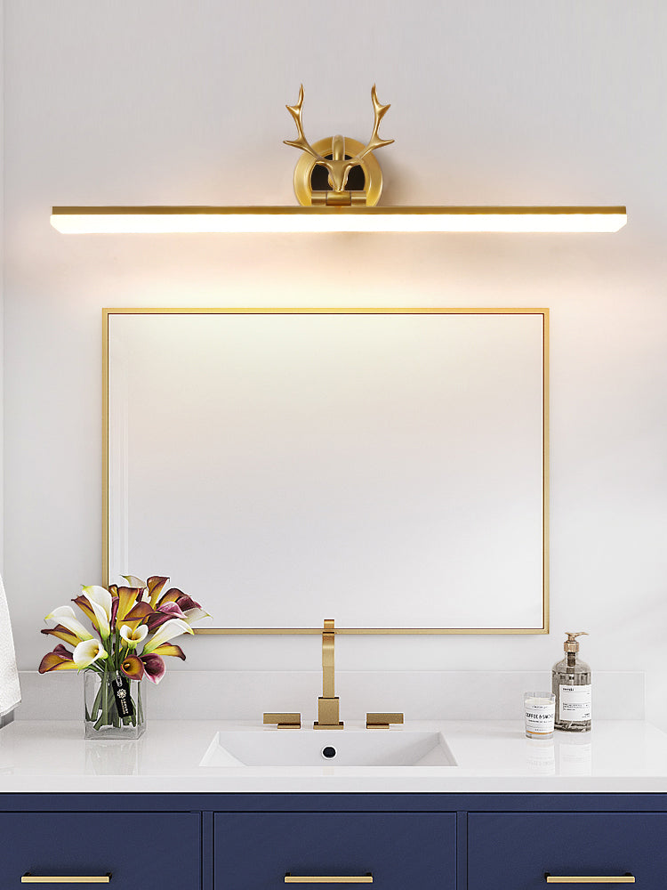 Midden-eeuwse luxe stijl gestroomlijnde wand gemonteerd ijdelheid lichten koper spoeling mount wand sconce voor badkamer