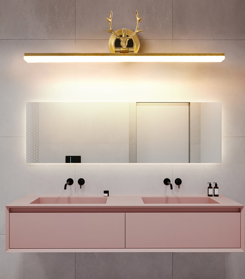 Midden-eeuwse luxe stijl gestroomlijnde wand gemonteerd ijdelheid lichten koper spoeling mount wand sconce voor badkamer