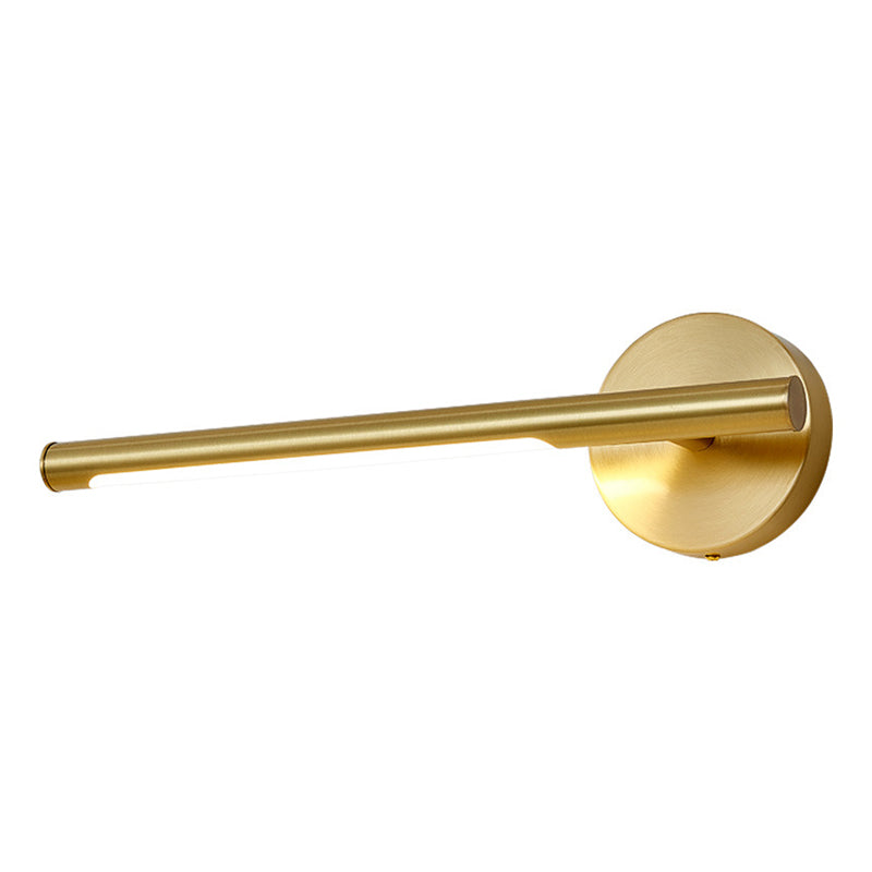 Modern Minimalist Style Linear Flush Mount Wall Sconce Copper Wall Mounted Vanity Lights in Gold Finish