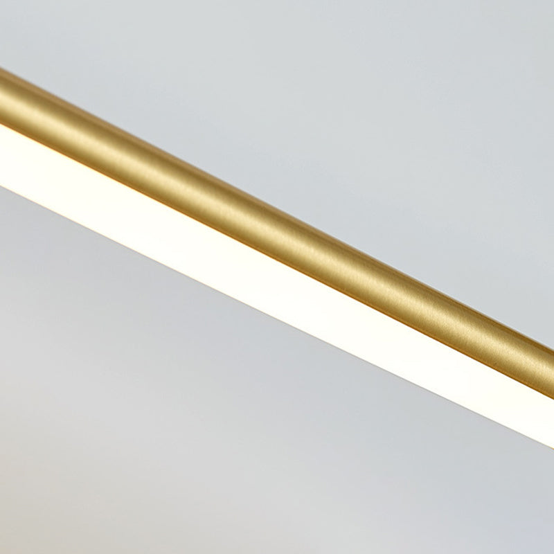 Modern Minimalist Style Linear Flush Mount Wall Sconce Copper Wall Mounted Vanity Lights in Gold Finish