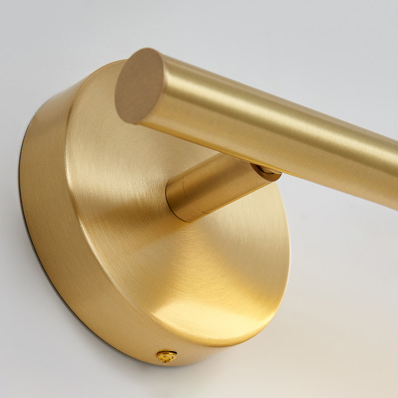 Modern Minimalist Style Linear Flush Mount Wall Sconce Copper Wall Mounted Vanity Lights in Gold Finish