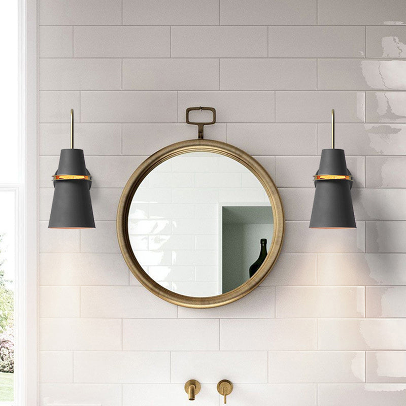1 Light Metal Wall Mount Light Fixture Modern Dual Cone Wall Sconce Lighting for Bedroom