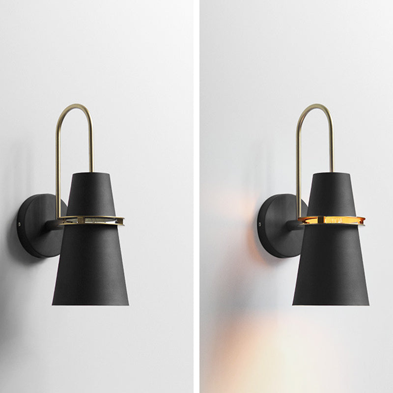 1 Light Metal Wall Mount Light Fixture Modern Dual Cone Wall Sconce Lighting for Bedroom
