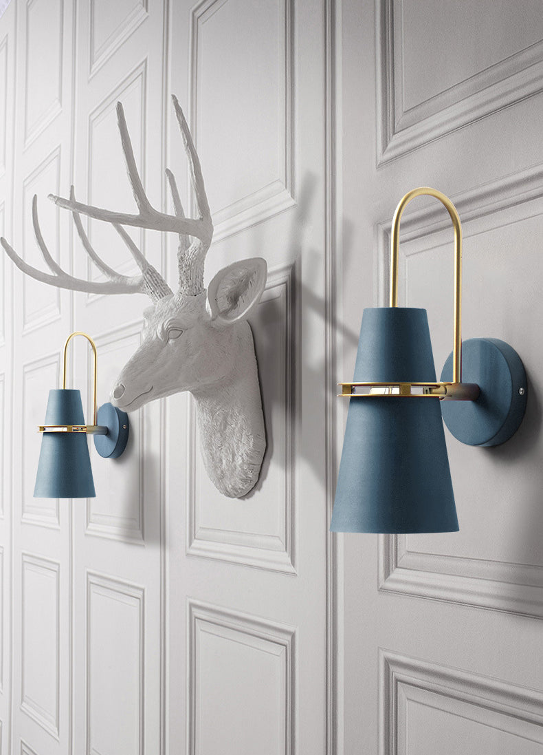1 Light Metal Wall Mount Light Fixture Modern Dual Cone Wall Sconce Lighting for Bedroom