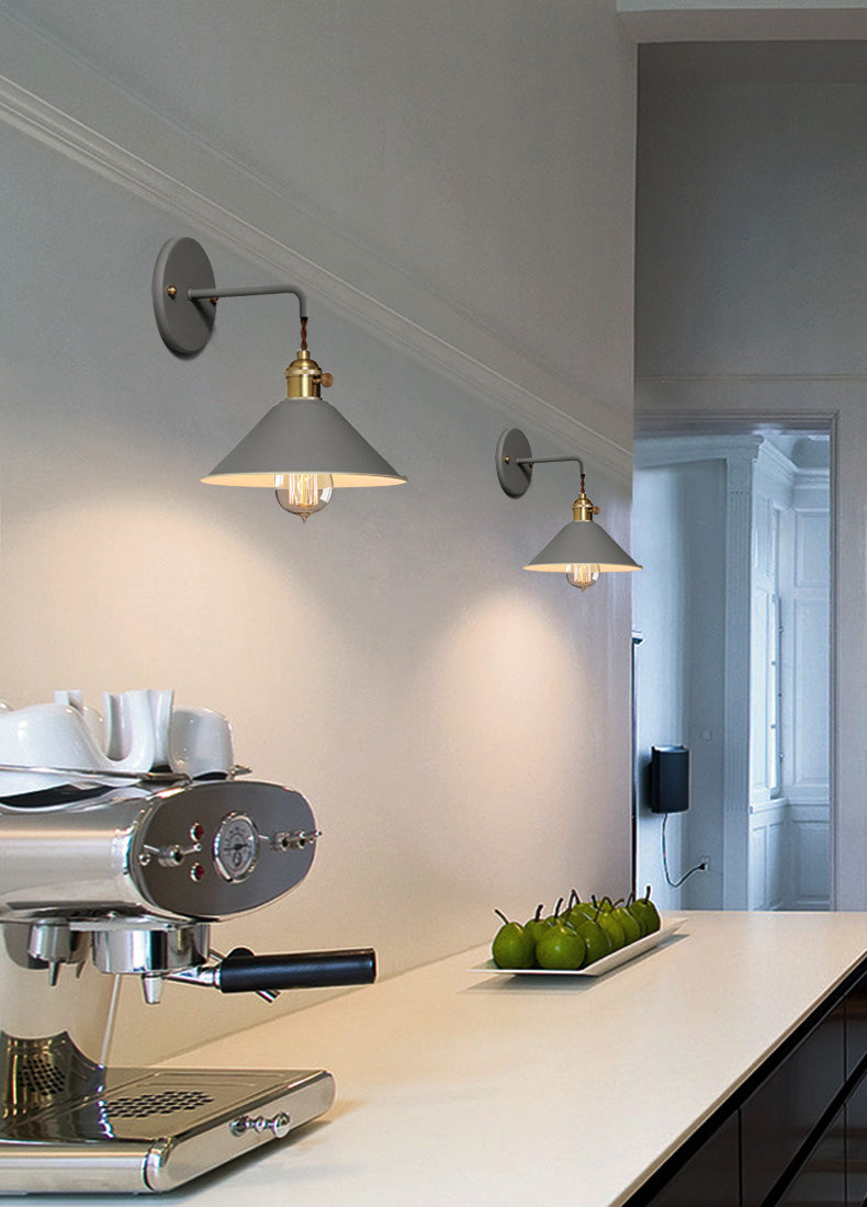 1 Light Metal Wall Mounted Light Fixture Modern Tapered Wall Sconce Lighting for Dining Room