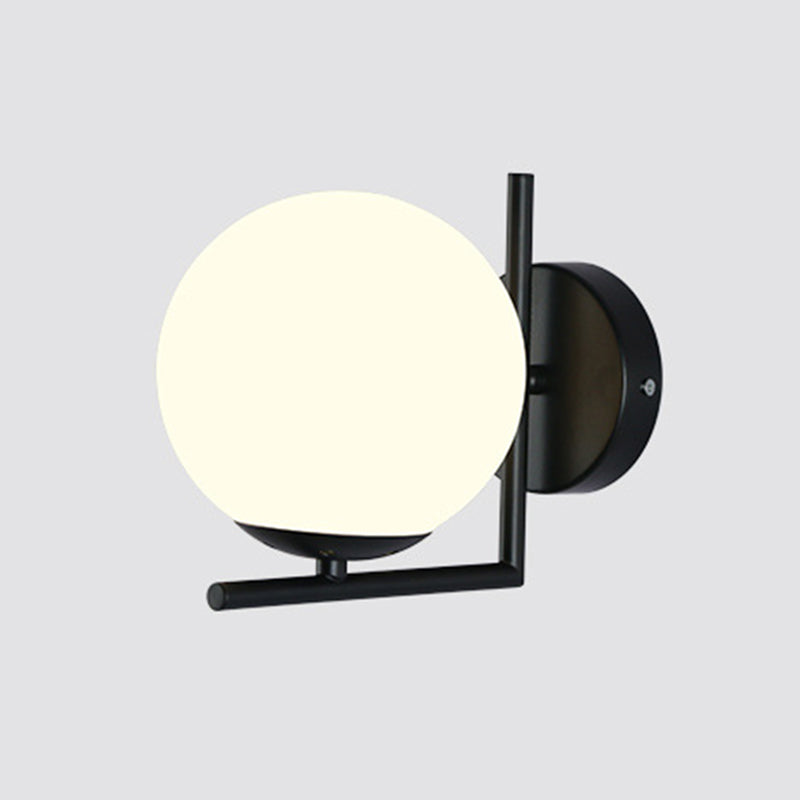 1 lampada a parete bianca leggera montata su muro moderno funce di luce della sfera per camera da letto