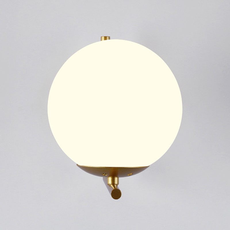 1 lampada a parete bianca leggera montata su muro moderno funce di luce della sfera per camera da letto