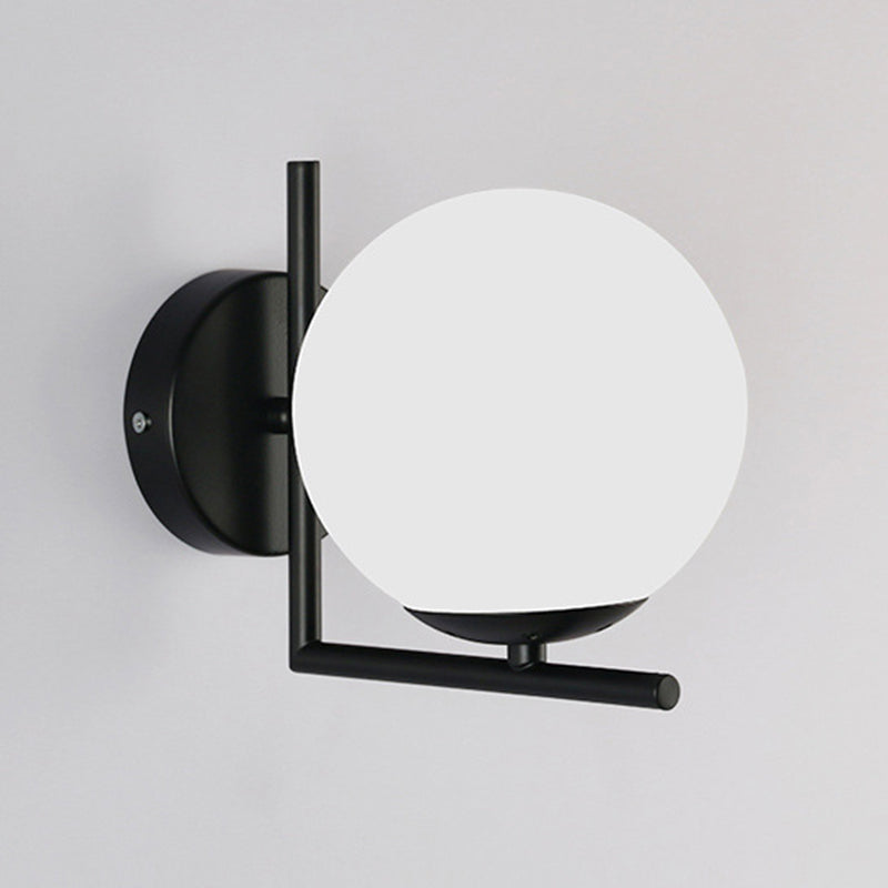 1 lampada a parete bianca leggera montata su muro moderno funce di luce della sfera per camera da letto