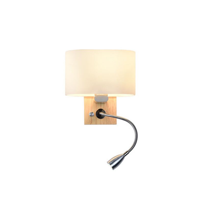 Ovale glazen schaduw eenvoud wandlamp verstelbaar spotlight design moderne stijl led bedmeting leeslicht met houten basis
