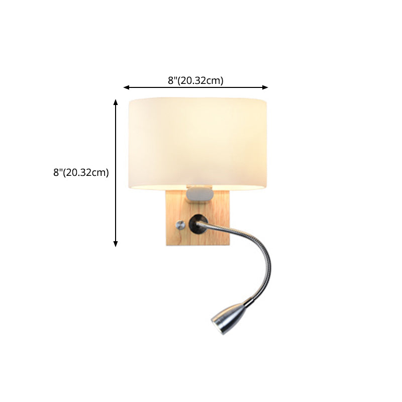Ovale glazen schaduw eenvoud wandlamp verstelbaar spotlight design moderne stijl led bedmeting leeslicht met houten basis