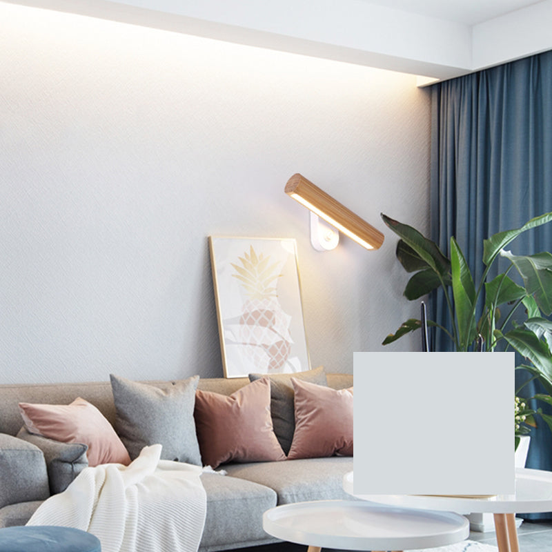 Modern Minimalist Style Linear Wall Mounted Light Fixture Wood Wall Mounted Lighting for Bedroom