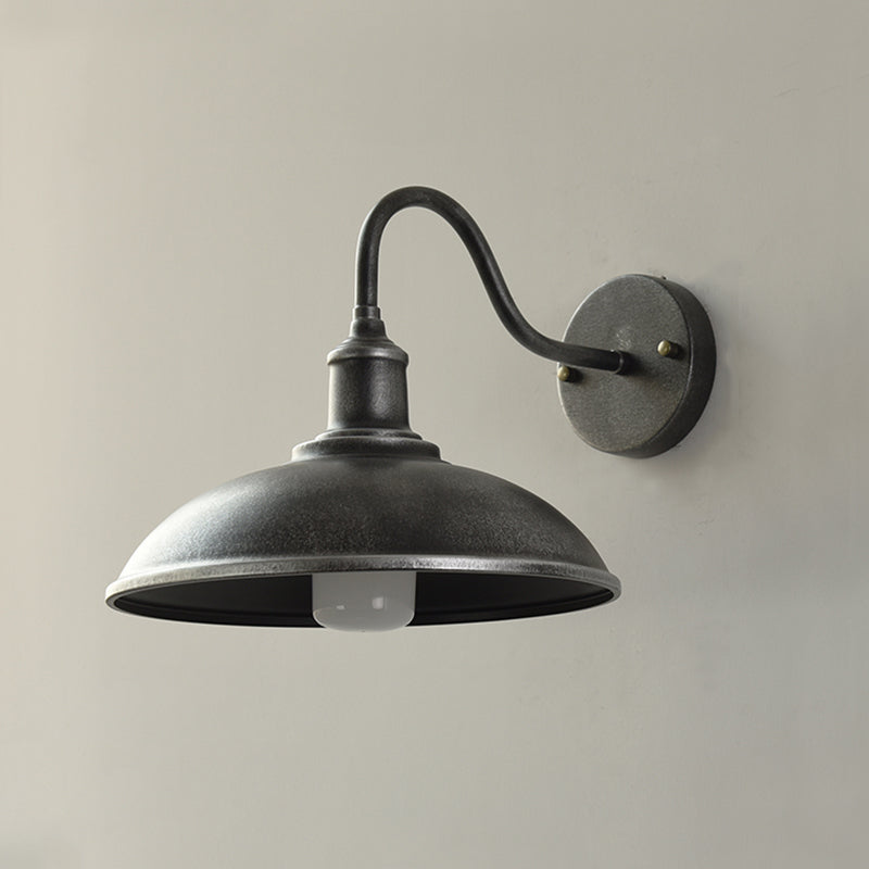 1 Light Metal Wall Mounted Light Fixture Antique Dome Wall Hanging Lights for Hall And Foyer