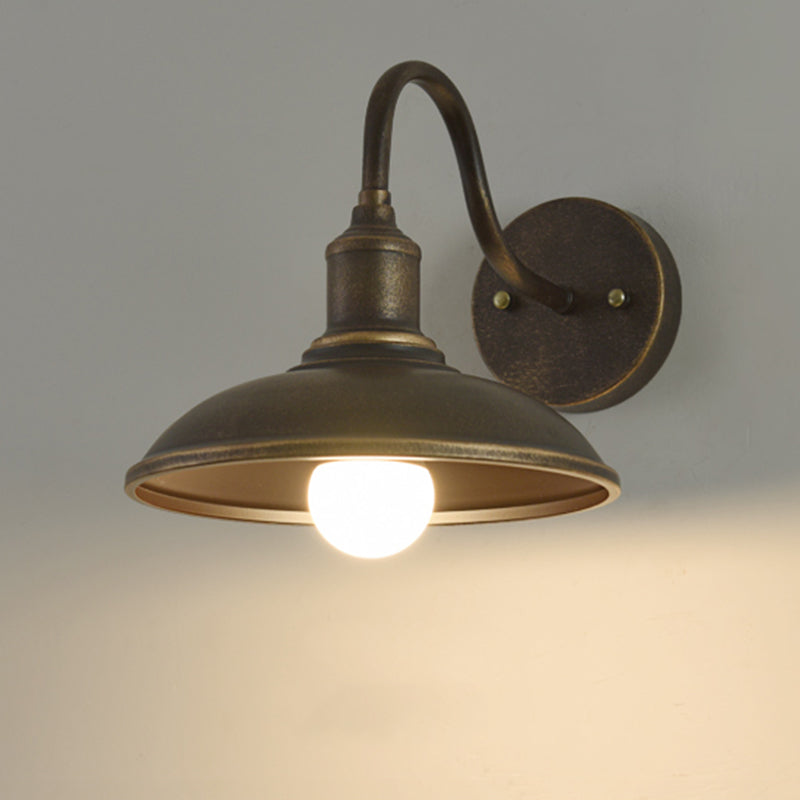 1 Light Metal Wall Mounted Light Fixture Antique Dome Wall Hanging Lights for Hall And Foyer