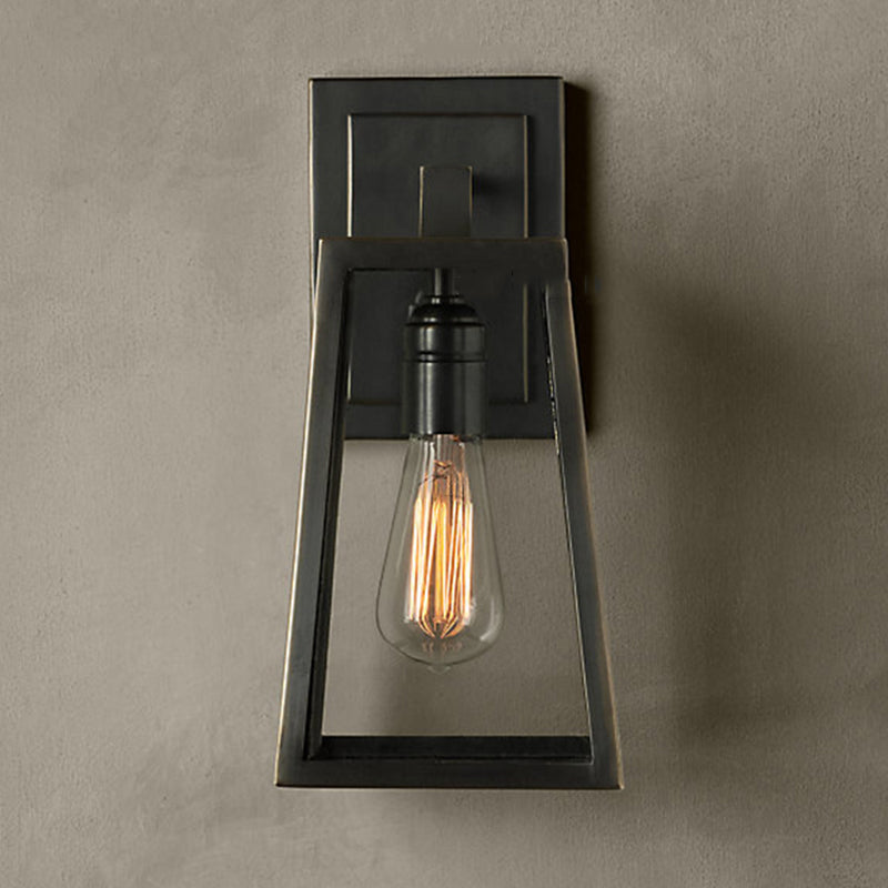 1 lumière en verre transparent en verre luminaire monté en verre industriel Mont-mur de mur rectangulaire industriel pour la salle et le foyer