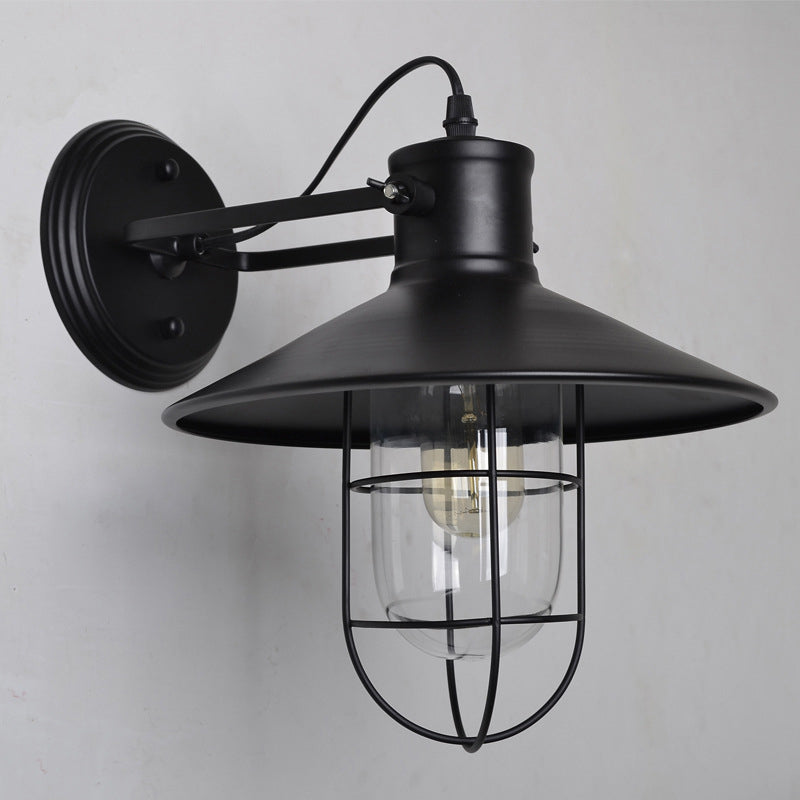 3 Lights Clear Glass Wall Mounted Light Fixture Industrial Cage Wall Mount Light for Hall And Foyer