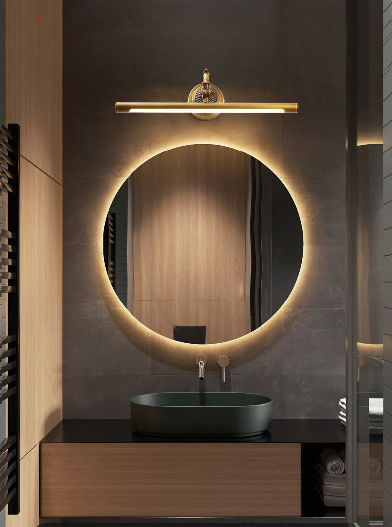 Mid-Century Luxury Style Cylinder Wall Mounted Vanity Lights Copper Vanity Lighting Fixtures for Bathroom