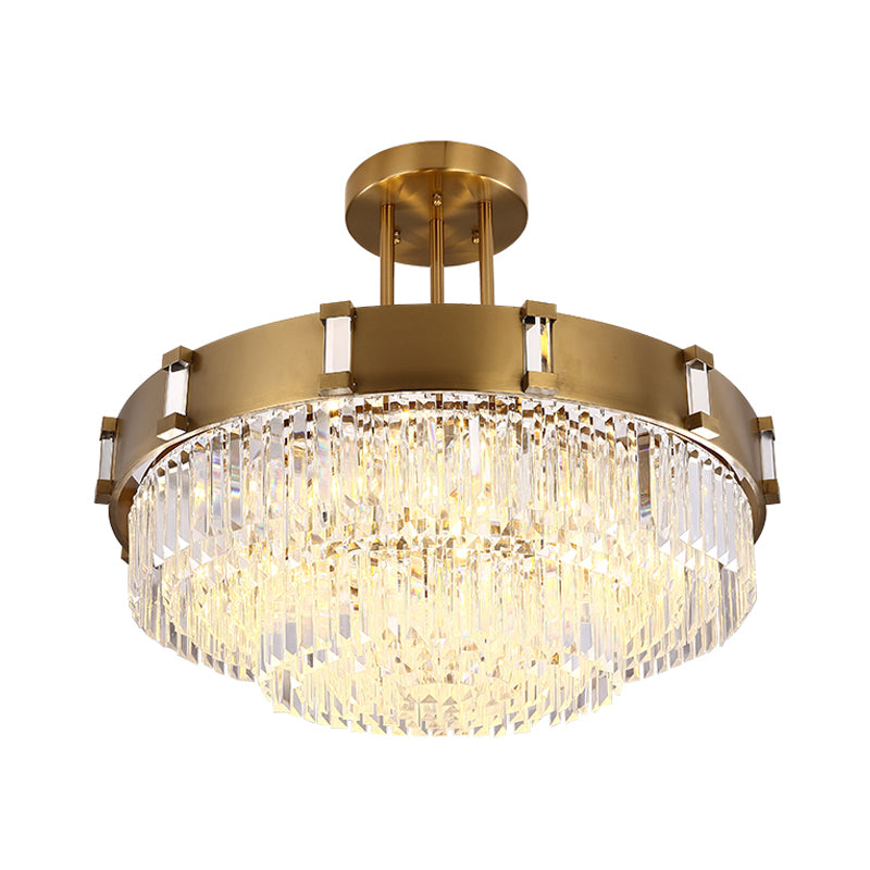 Candelier de Gold Holging Candelier de 1/2 niveles LED LED Vintage Down Lighting Pendence, 12 "/16" Dia