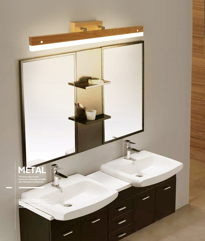 Luz de espejo de espejo de baño de madera de luz LED de LED de LED de LED de LED de LED de LED