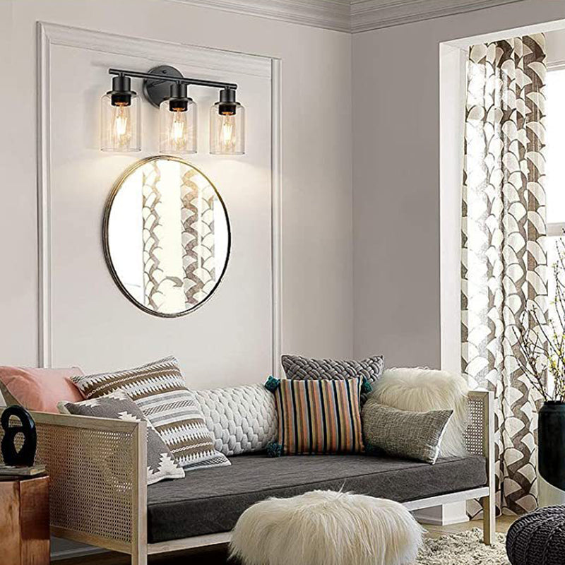 3 lumières en verre transparent mural luminaire