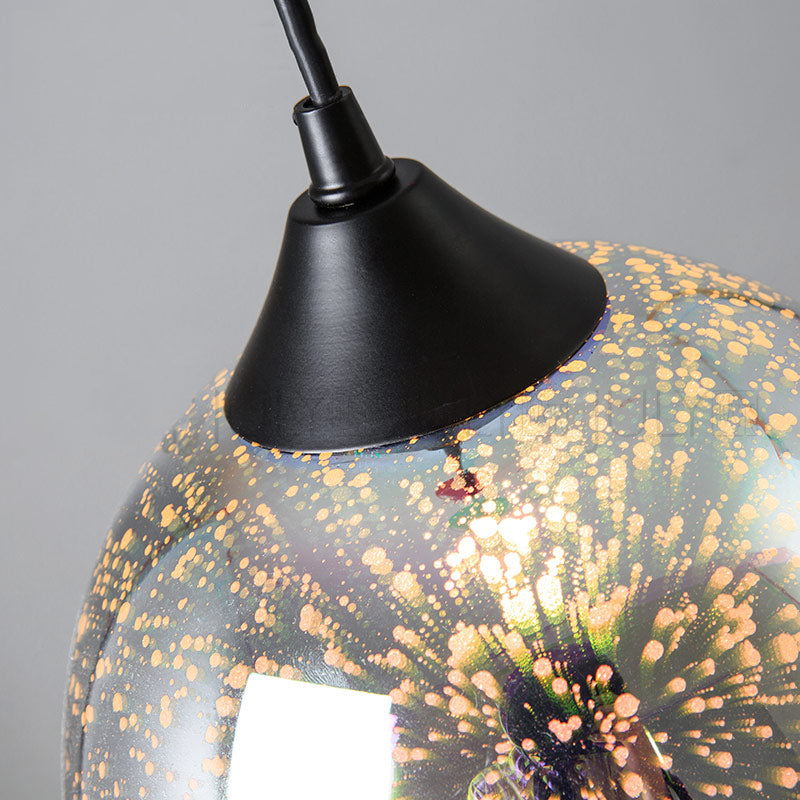 Chromé Géométrique Pendant Lightture Modern 1 Head 3D Glass Suspension Light for Dinner