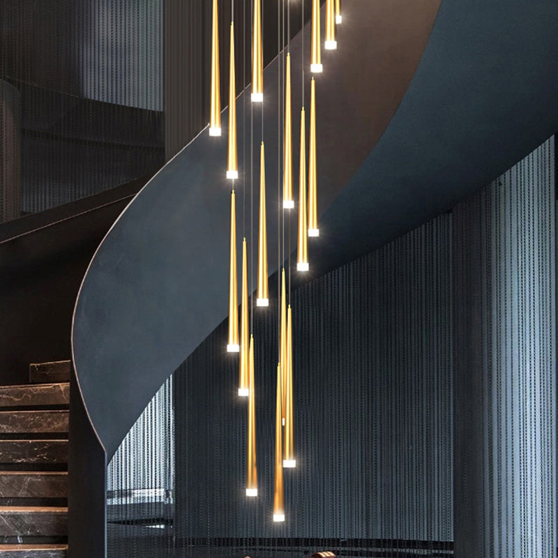 Spiral Hanging Light Fixtures Modern Simple Acrylic Ceiling Pendant for Stairwell