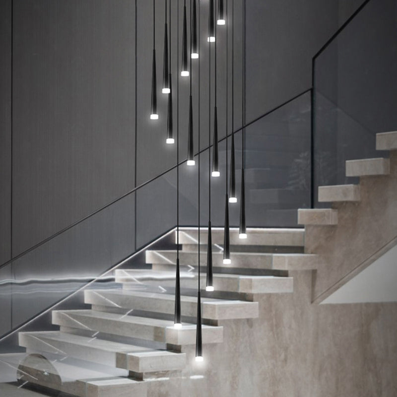 Luminaires suspendus en spirale suspension de plafond acrylique moderne pour la cage d'escalier