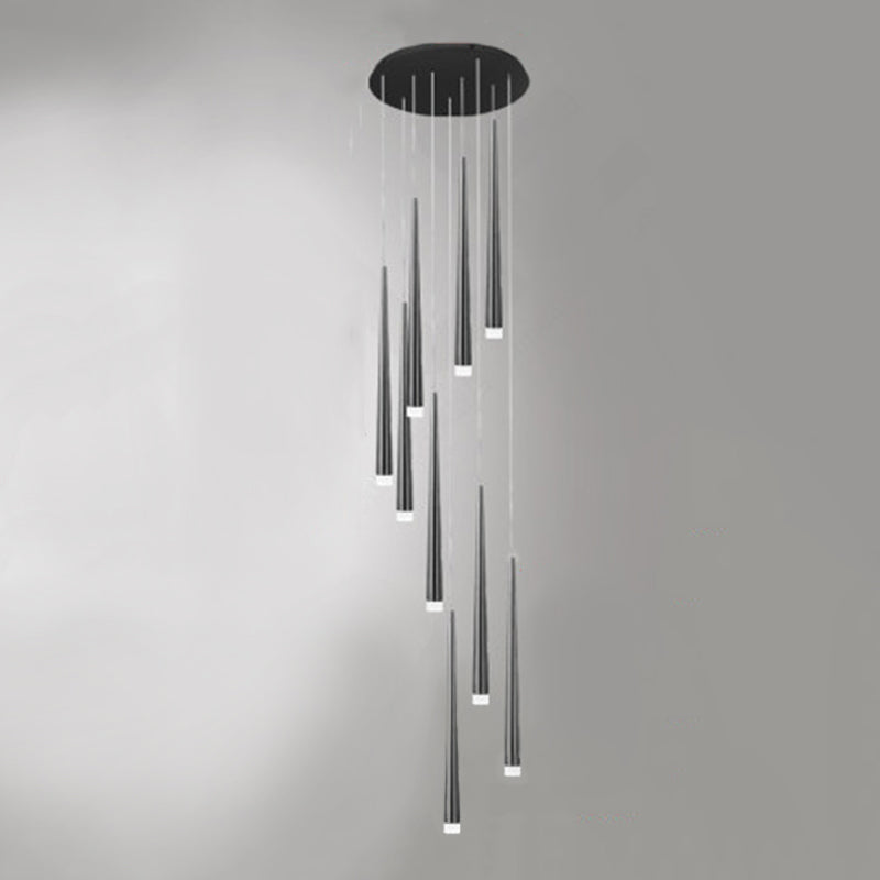 Spiral Hanging Light Fixtures Modern Simple Acrylic Ceiling Pendant for Stairwell