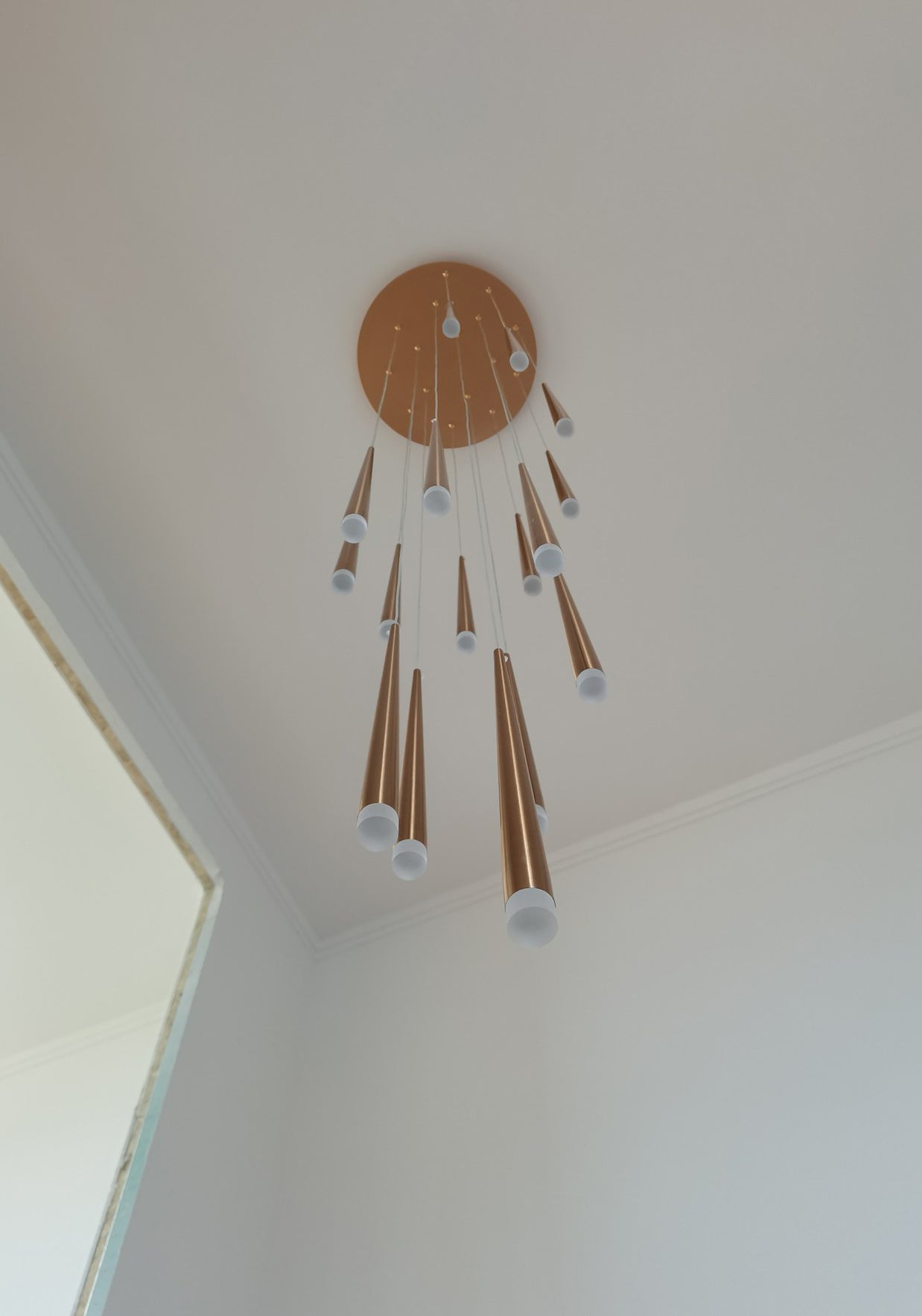 Spiral Hanging Light Fixtures Modern Simple Acrylic Ceiling Pendant for Stairwell