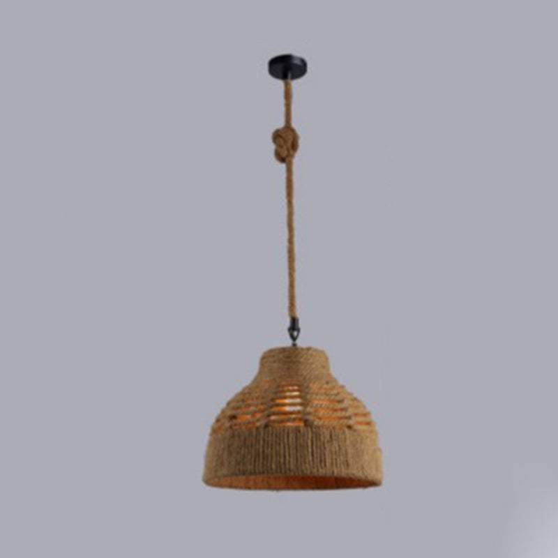 Beige schaduw hanglamp verlichting armatuur magazijnstijl touw 1-licht restaurantophanging licht