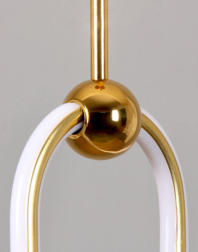 Wrought Iron Gold LED Pendant Light in Modern Luxury Style Acrylic Linear Hanging Lamp for Bedroom