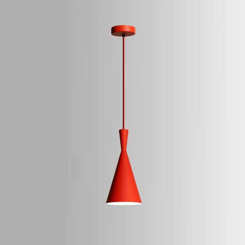 Metaalrode afwerking hanger lamp geometrisch 1 kop vintage hangend plafondlicht voor restaurant