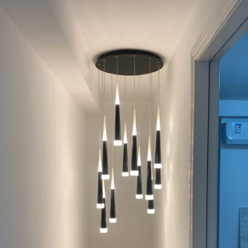 Spiral Hanging Light Fixtures Modern Simple Acrylic Ceiling Pendant for Stairwell