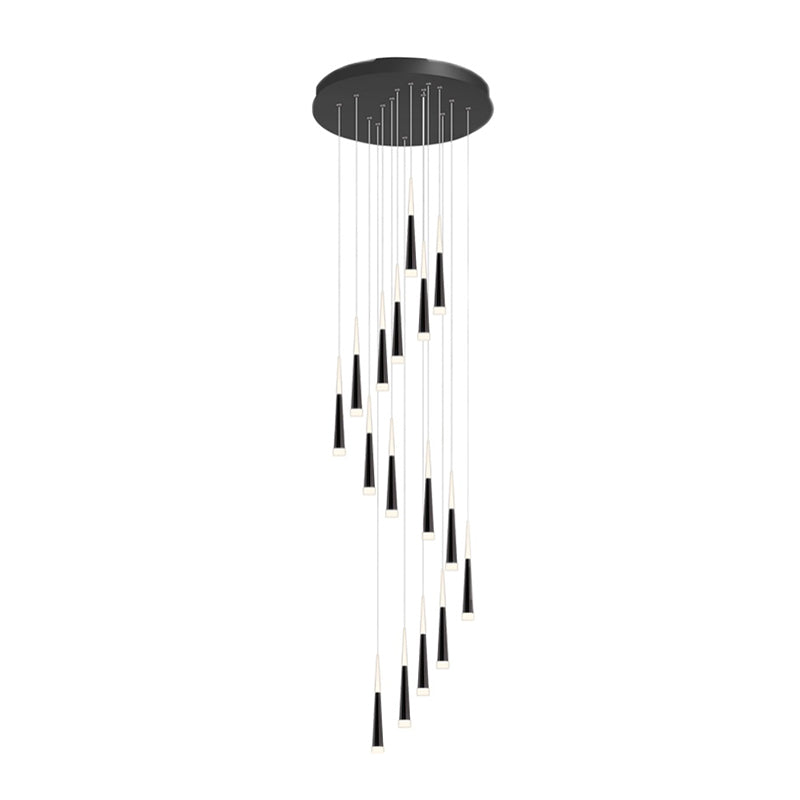 Spiral Hanging Light Fixtures Modern Simple Acrylic Ceiling Pendant for Stairwell