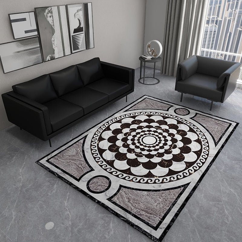 Tapis d'intérieur moderne de couleur unie, imprimé marbré en Polyester, facile d'entretien, pour la décoration de la maison