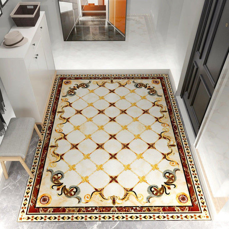 Tapis d'intérieur moderne de couleur claire, imprimé marbré en Polyester, facile d'entretien, pour la décoration de la maison
