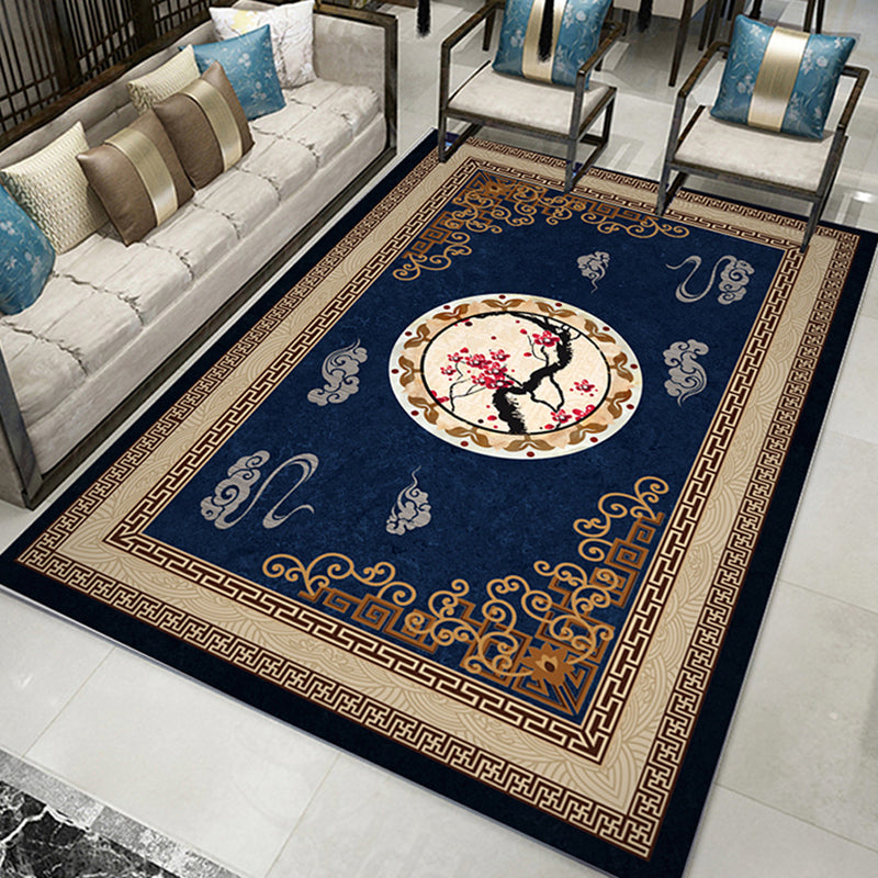 Elegant veelkleurig Aziatisch tapijt polyester antieke print binnentapijt vlekbestendig tapijt voor woondecoratie