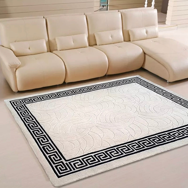 Modern European Pattern Rug Apricot Tone Polyester Carpet Stain Resistant Indoor Rug for Home Decor