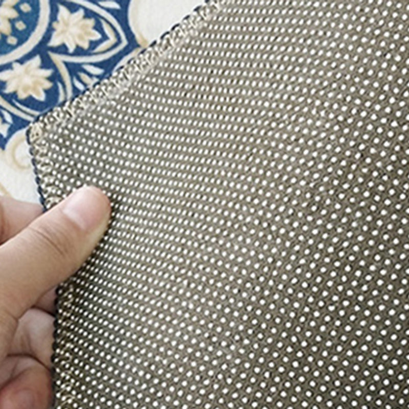 Dark Color Asia Area Rug Polyester Ink Branch Print Rug Non-Slip Backing Indoor Rug for Living Room