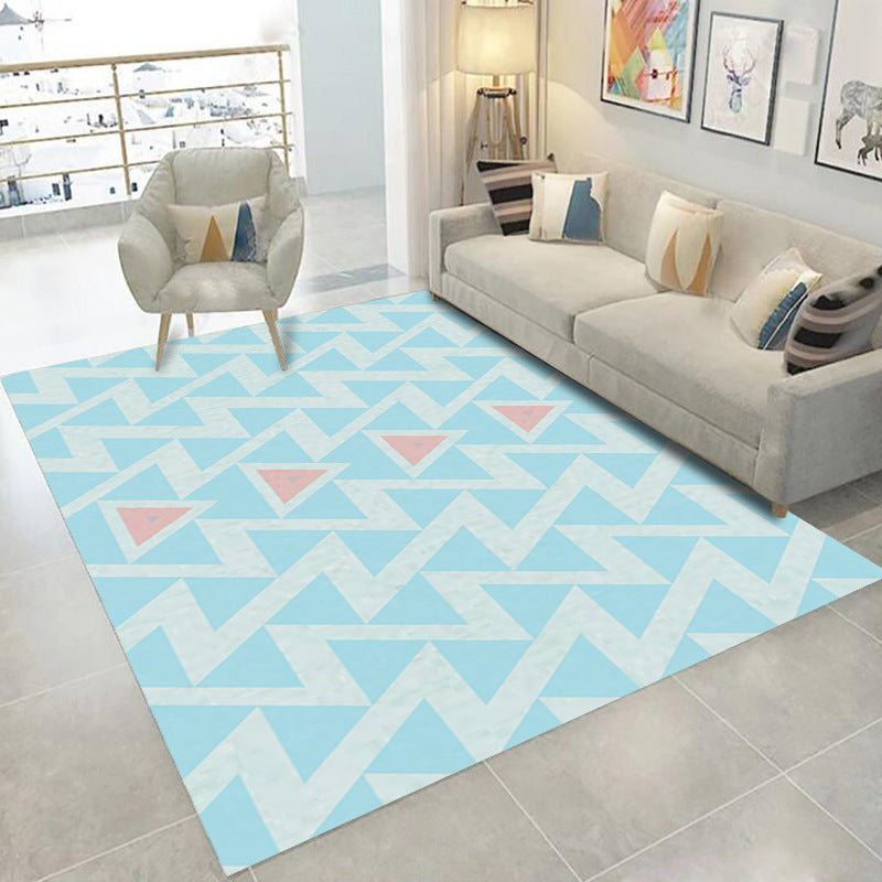 Mehrfarbiger, stilvoller Teppich für den Innenbereich, frisches geometrisches Design, Bereichsteppich, Polyester, schmutzabweisender Teppich für Heimdekoration