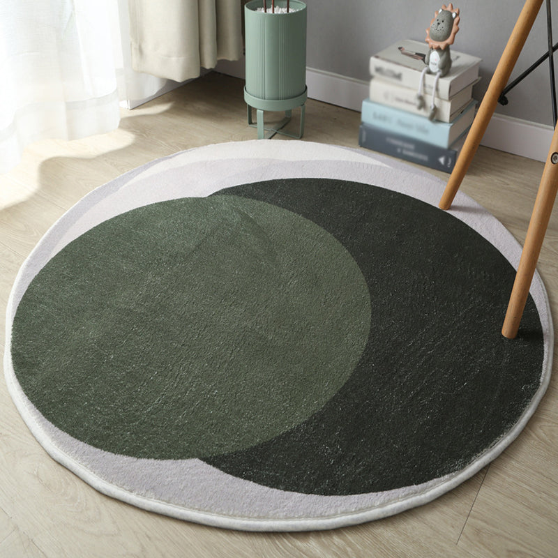 Veelkleurige geometrieontwerp binnen tapijt trendy eigentijdse ronde tapijt polyester antislip achterste tapijt voor woningdecoratie