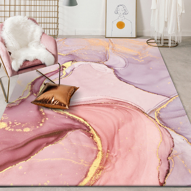 Farbenfroher, trendiger Teppich für den Innenbereich, abstraktes Aquarell, bedruckter Teppich, rutschfester Polyester-Teppich für die Inneneinrichtung