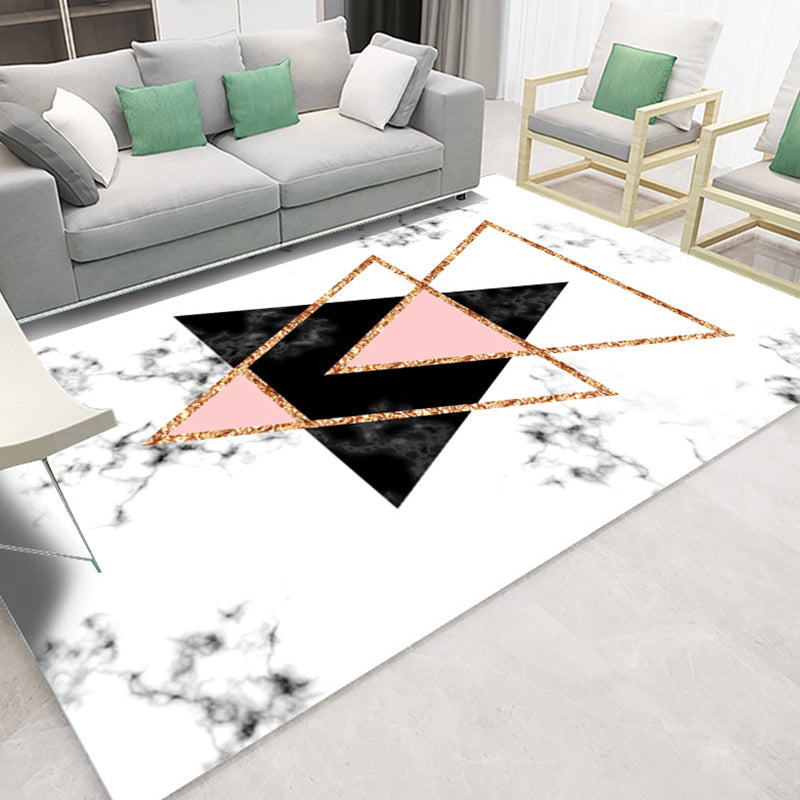 Trendy Marble Surface Print Rug Contemporary Creative Area Rug Polyester Friendly Washable Carpet for Home Decoration