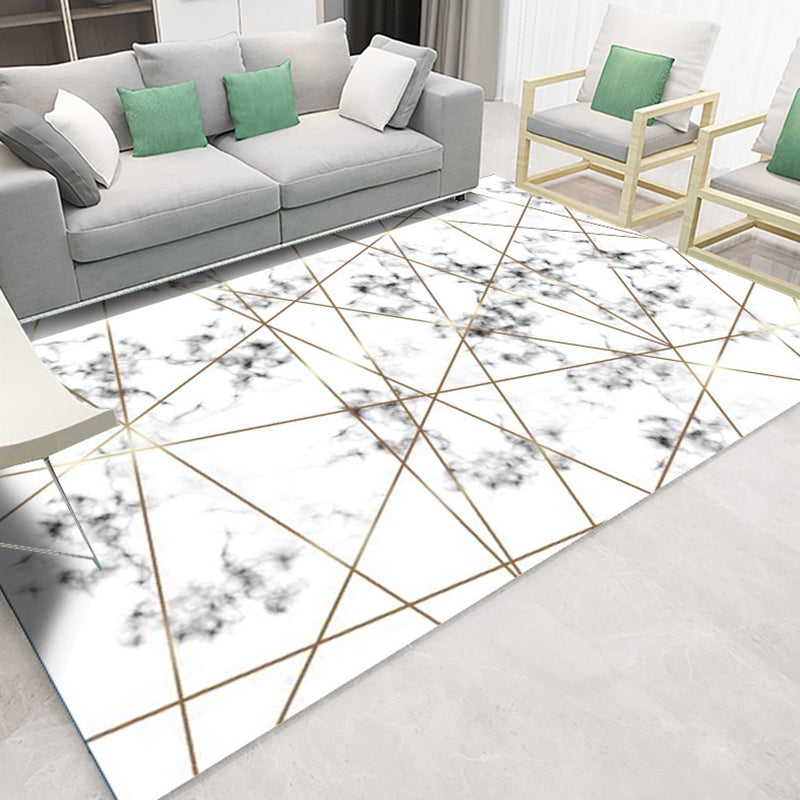 Trendy Marble Surface Print Rug Contemporary Creative Area Rug Polyester Friendly Washable Carpet for Home Decoration