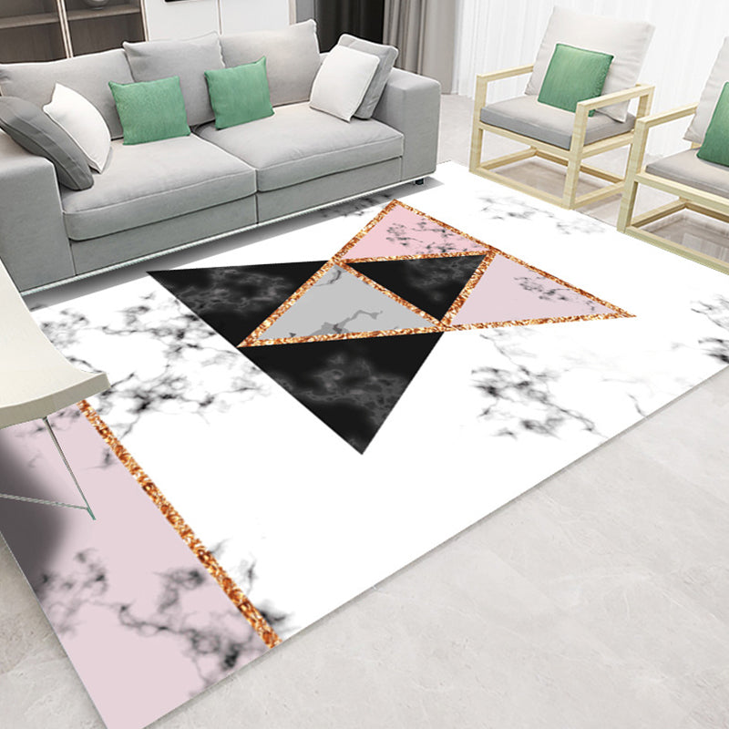 Trendy Marble Surface Print Rug Contemporary Creative Area Rug Polyester Friendly Washable Carpet for Home Decoration