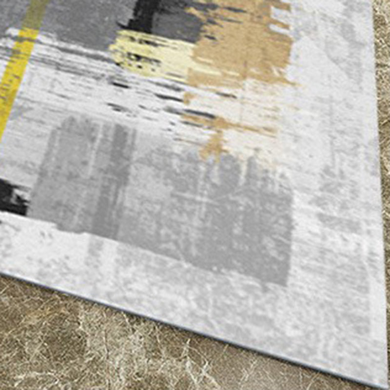 Multicolor Distressed Area Carpet Polyester Ink Effect Indoor Rug Anti-Slip Backing Carpet for Living Room
