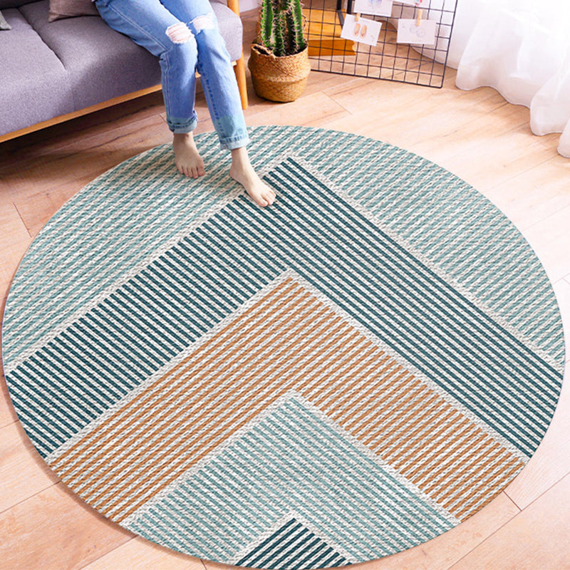 Multi-colour moderne ronde tapijt trendy geometrie patroon gebied tapijt polyester polyester gemakkelijke verzorging niet-slip achterste tapijt voor woningdecoratie