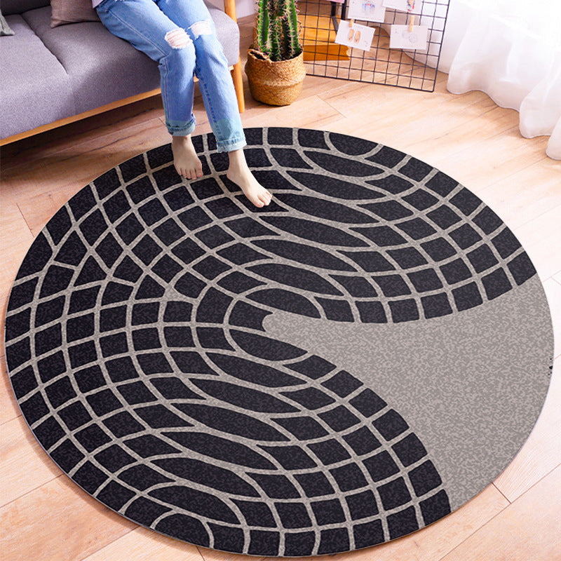 Multi-colour moderne ronde tapijt trendy geometrie patroon gebied tapijt polyester polyester gemakkelijke verzorging niet-slip achterste tapijt voor woningdecoratie
